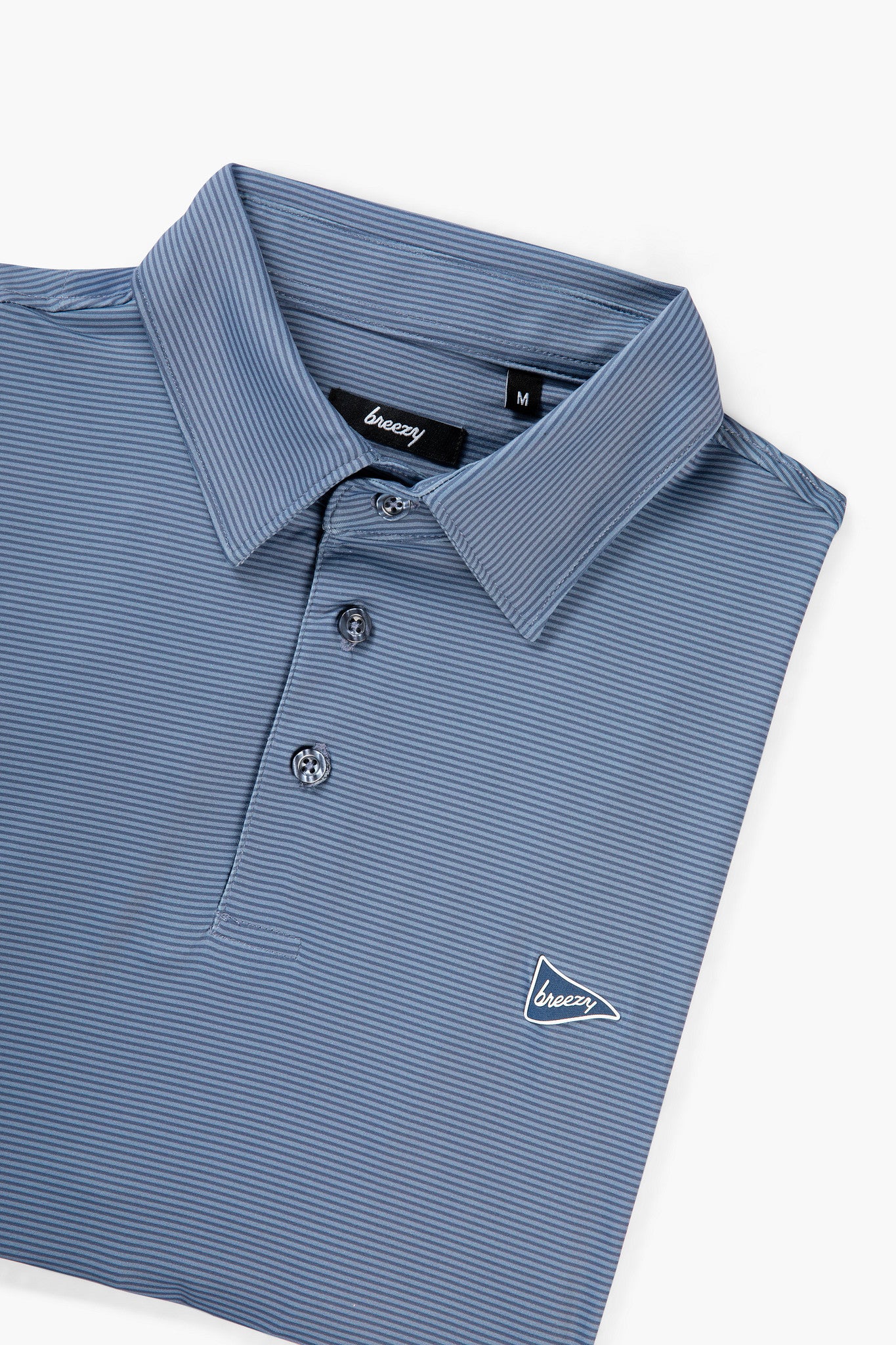 The Striped Navy & Blue Polo - Breezy Golf